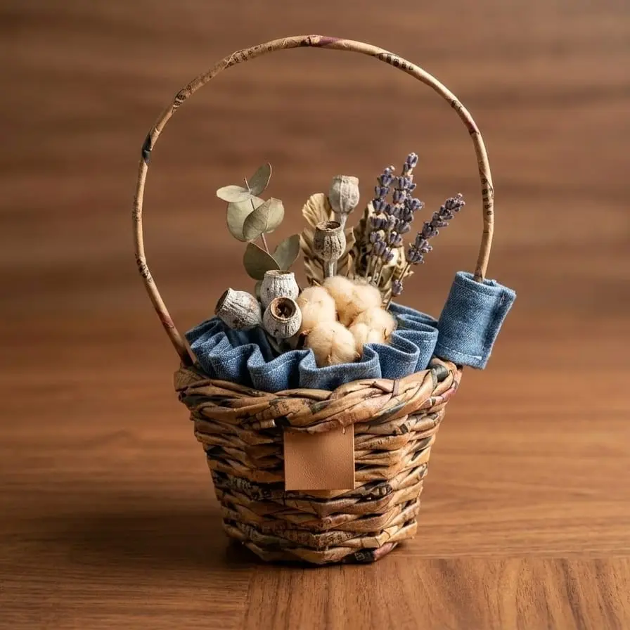 Bucket Vase with Handle 