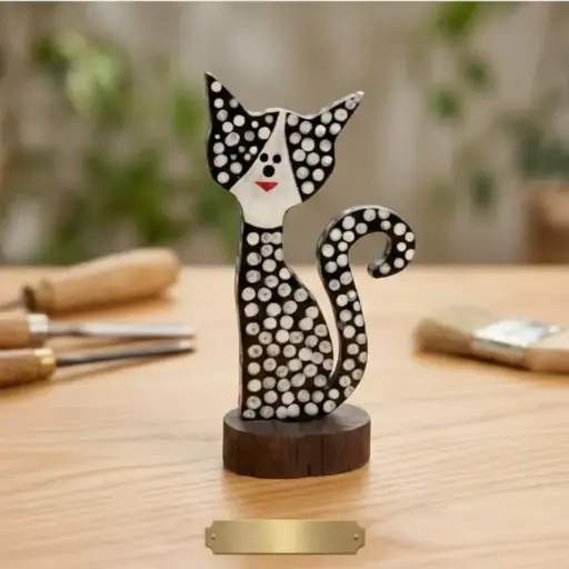 [HI010150003] Wooden Cat 