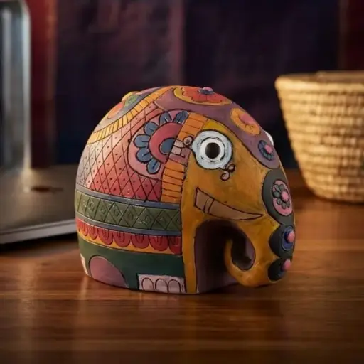 [HI030410060] Hand Paint Elephant Cast L 